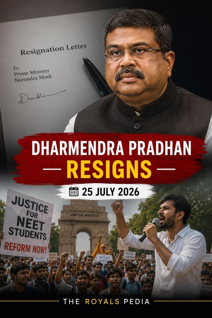 Dharmendra Pradhan resigns as Union Education Minister, 25 July 2026